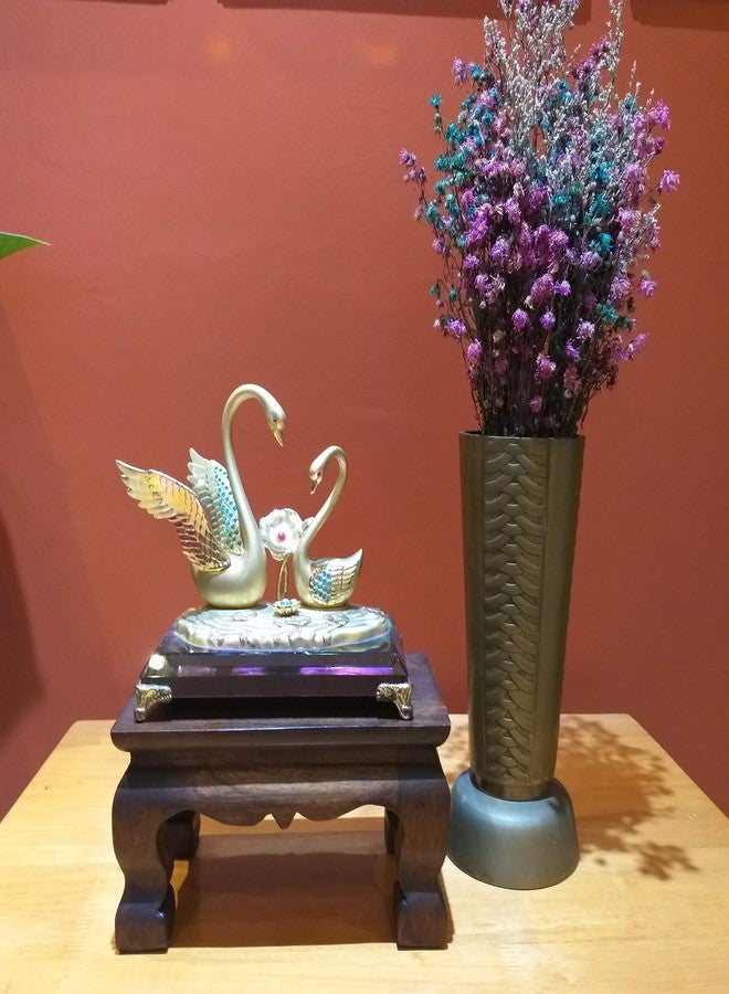 CoziNest Buddha Statue Stand Worship Table Pedestal Thai Teak Wood Carving Holder for Small Little Things Wooden Rectangle Home Decoration (W8 x D5 x H4), Brown - Image 5